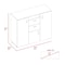 Tuhome Letna Double Door Cabinet Dresser, 2 Drawers, 4 Interior Shelves, 3 Cabinets With Door, Rod, Black CLW6470 - alternate 8